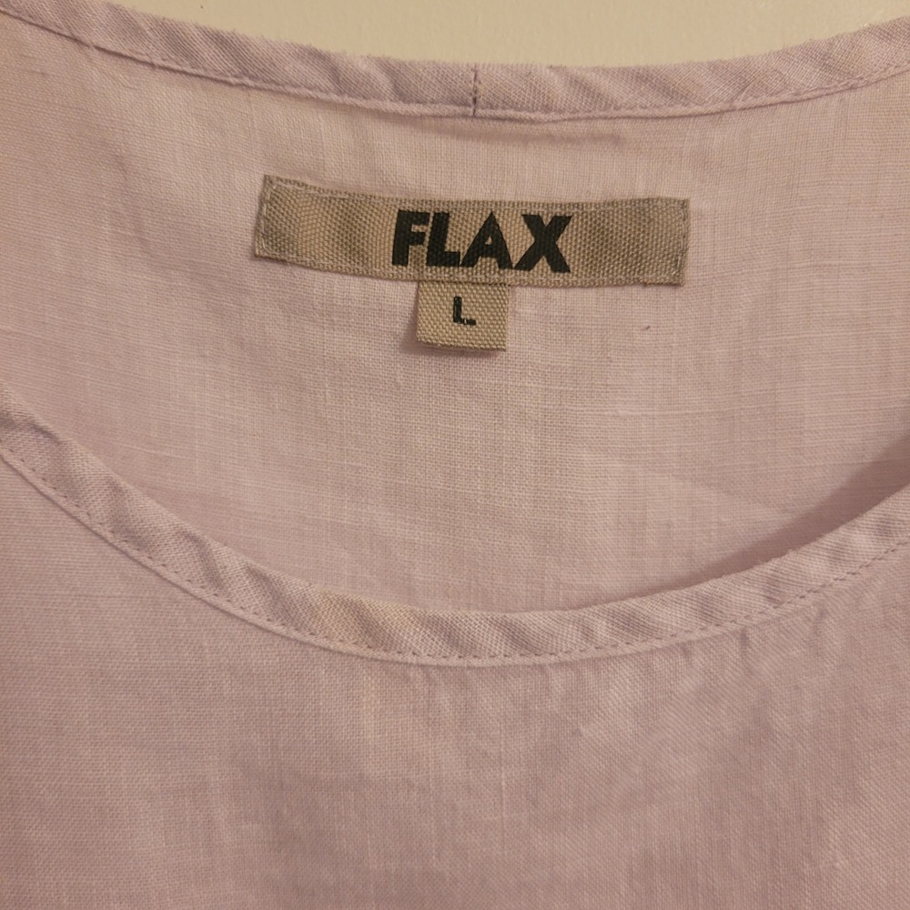 Flax Womens Oversized Linen Tank Top Lavender Pink Sleeveless Scoop Neck L - Picture 3 of 16